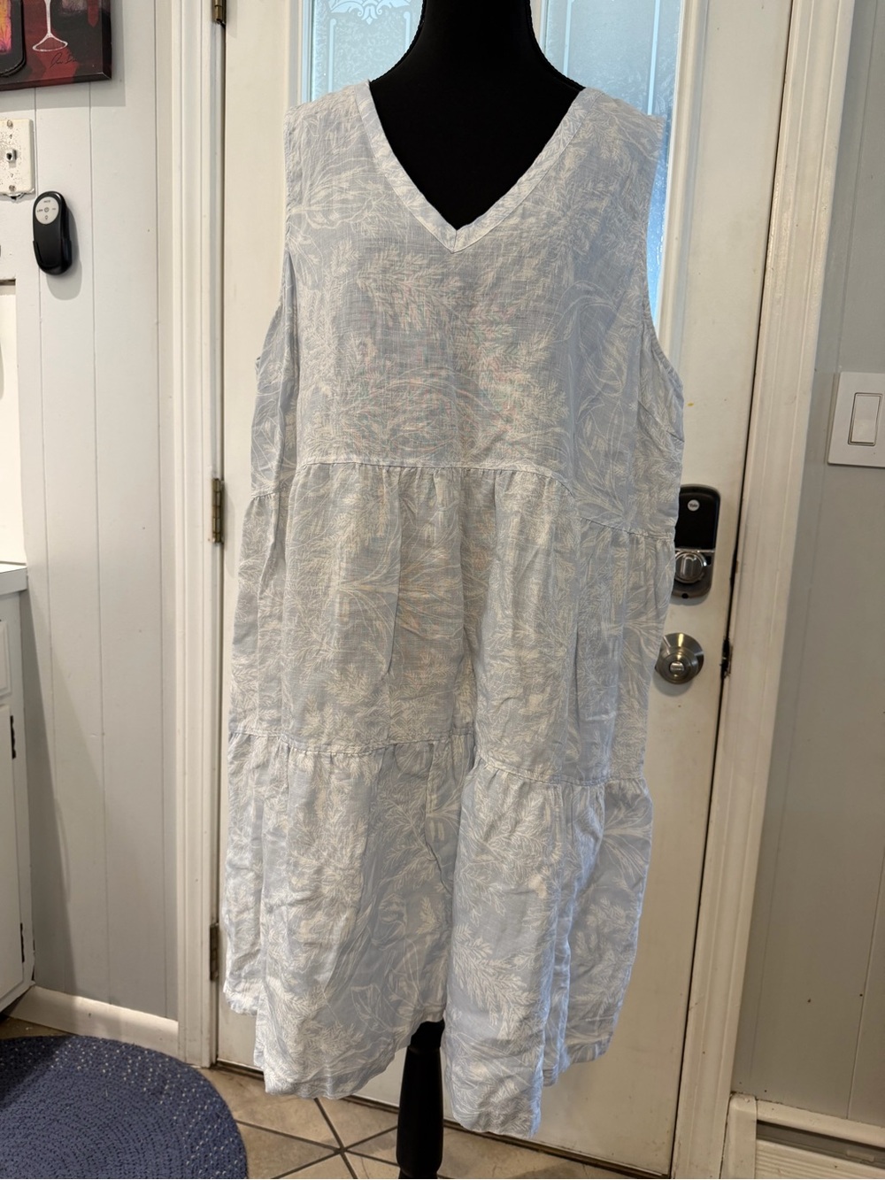 Tahari Light Blue Linen Dress